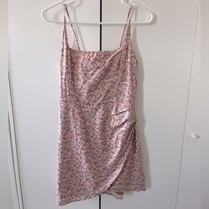 Pink floral mini dress